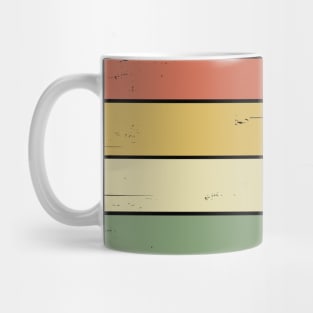 Retro Woodgrain Rainbow Pattern Mug